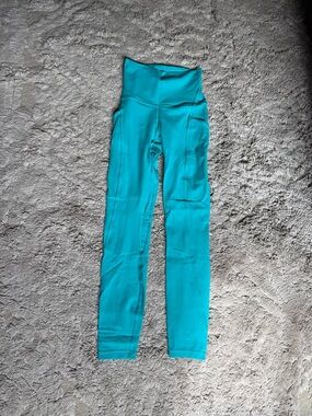 Lululemon turquoise align leggings with pockets size 2
